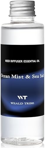 WEALD TRIBE Stick Diffuser Set, Diffuser Oil Refill, Stick Diffuser | Ocean Mist & Sea Salt Scent 4 fl oz(120ml) Home Fragrance Defusers | Scented Fragrance Oil Diffuser Sets with 6 Sticks