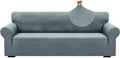 ZNSAYOTX 1 Piece Jacquard Couch Covers for 3 Cushion Couch High Stretch Sofa Cover for Pets Dogs Anti Slip Extra Large Sofa Slipcovers Furniture Protector (X-Large, New Pattern Light Grey)