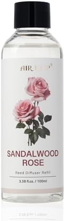 Airkeep Reed Diffuser Oil Refill/Sandalwood Rose/3.38oz（100ml/1 Pack/Scented Oil Refill for Reed Diffuser Home Fragrance for Bedroom, Bathroom Office Home Decor