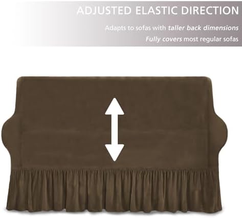 NICEEC Brown Couch Covers for Sofa Cover Universal Slipcovers with Skirt