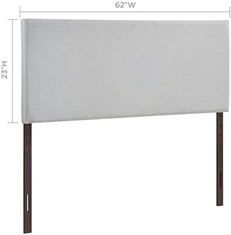 Modway Region Linen Fabric Upholstered Queen Headboard in Gray
