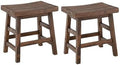 Alaterre Furniture Pomona Solid Wood Bar Stool Set of 2, Rustic Brown, 20”
