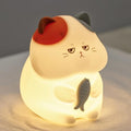 Cat Night Light, LED Squishy Animal Night Lamp Rechargeable, Novelty Nursery Lamp Nightlight, 7 Colors with 3 Levels Dimmable/Timmer Touch Lamp for Bedroom, Home Decor Cute Gifts for Girls Boys Adults