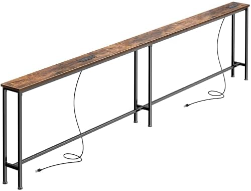 SUPERJARE 102 Inch Sofa Table with 2 Power Outlets and USB-C Ports