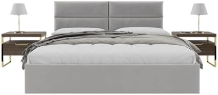 Vänt Wall Mounted Headboard Panels, King/Twin, Velvet Platinum Grey