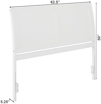 AFI, Portland Queen Sleigh Solid Wood Panel Headboard, White