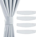 NICETOWN Magnetic Curtain Tiebacks Modern Handmade Tie Backs Decorative Curtain Holdbacks for Drapes (Greyish White, 11.8 X 4 Inches, Set of 4)