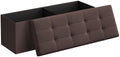 SONGMICS 43.3 Inches Folding Storage Ottoman Bench, Load 660 lb