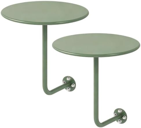 2 PS Wall Mounted Side Table Round Floating Nightstand L-Bracket Bar Table