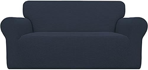 Easy-Going Stretch Loveseat Couch Covers Washable Dark Blue