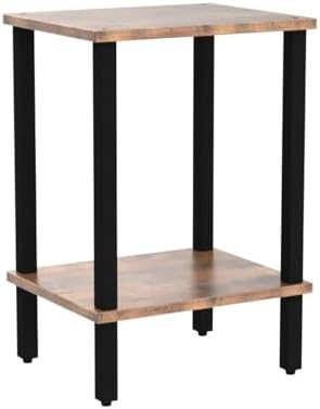 TUTOTAK End Table, Set of 2, Side Table, Nightstand, 2-Tier Storage Shelf