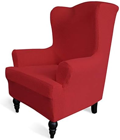 Easy-Going Stretch Wingback Chair Sofa Slipcover Christmas Red
