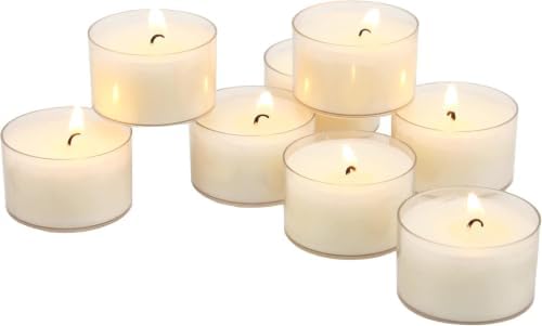 Stonebriar Bulk 192 Unscented Smokeless Long Burning Clear Cup Tea Light Candles with 6 to 7 Hour Extended Burn Time (Pack of 2, 384 Count Total)