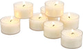 Stonebriar Tea Light Candles — 6 to 7 Hour Burn Time, Unscented Long-Lasting Clear Cup Candles for Home Décor & Special Occasions, Pack of 24, White