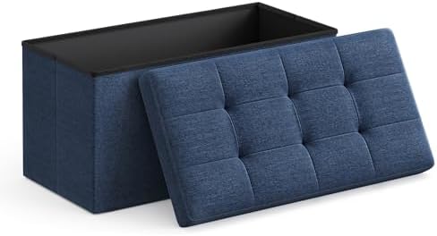SONGMICS 30 Inches Folding Storage Ottoman Bench, Load 660 lb