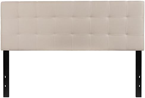 EMMA + OLIVER Beige Queen Quilted Tufted Headboard