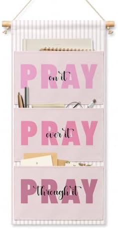 IAXIC Prayer Wall Hanging Organizer, Canvas Storage for Nursery Room