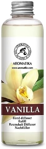 Vanilla Diffuser Refill w/Natural Essential Vanilla Oil 6.8 Fl Oz - Intensive - Fresh & Long Lasting Fragrance - Reed Diffuser Oil Refill Vanilla - for Aromatherapy - SPA - Home - Office - Fitness