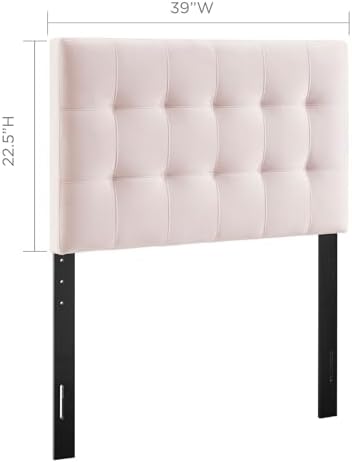 Modway Lily Biscuit Tufted Twin Performance Velvet Headboard, Pink
