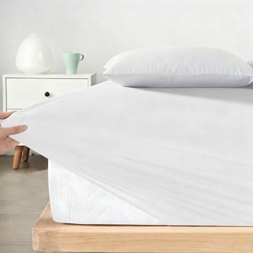 Twin Fitted Sheet Only, Soft & Cozy Twin Size Bed Sheets for Boy Kids White