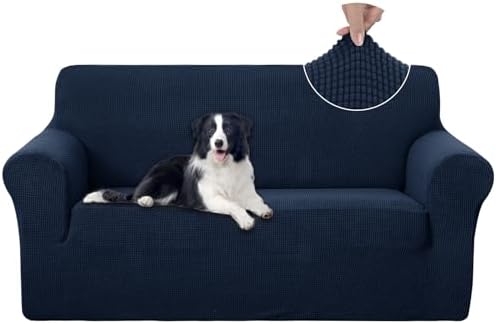 U-NICE HOME Oversized Stretch Loveseat Couch Cover, Navy