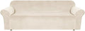 H.VERSAILTEX Stretch Sofa Covers Large Couch Covers Sofa Slipcovers Furniture Protector Soft with Non Slip Elastic Bottom, Feature Thick Comfy Rich Velour (XL Sofa, Ivory)