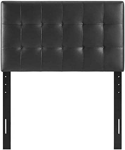 Modway Lily Tufted Faux Leather Upholstered Twin Headboard in Black