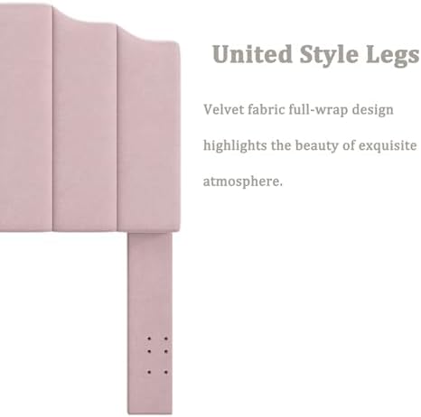 Befurtori King Size Headboard Only, Velvet Wall Mount Headboard, Pink