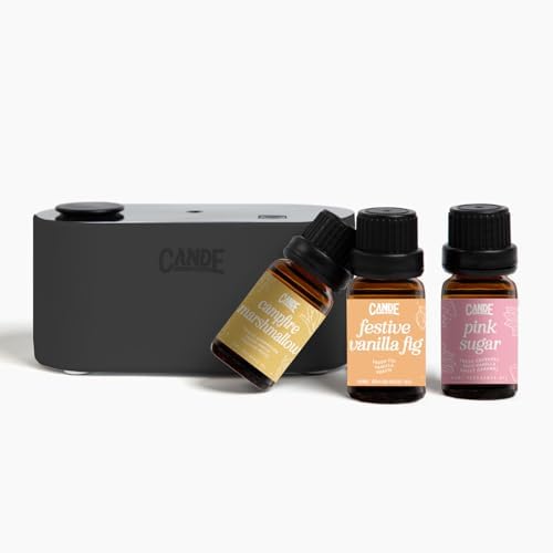 CANDECraftCo Waterless Travel Diffuser Gift Set, Warm Scents, 3 Oils