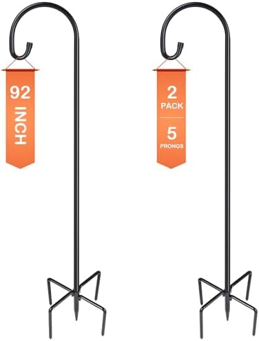 Ottsuls Shepherd-Hooks Adjustable for Bird-Feeder Lantern Plant-Hook Garden-Stake - Plant Stand Hanger for Outdoor Flower Basket, Bird Feeder Hanger Weddings Décor