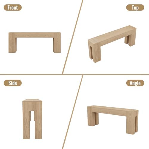 Epecoya Extra Long Console Table for Entry Way 79-Inch, Light Oak
