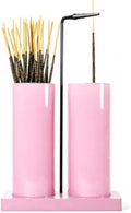 2 in 1 Incense Holder for Sticks,Glass Incense Burner Holder with Storage,Upside Down Incense Holder for Sticks with Glass Ash Catcher for Meditation Yoga Spa Room Home Decor[2 Long Full Pink]
