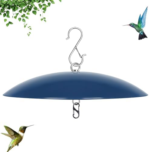 Bird Feeder Dome Guard,Squirrel Baffle for Hanging Feeder,13-Inch Cover for Shepherd's Hook in the Outdoors,Smart Birds Feeder's Umbrella(Blue), 1 Pack