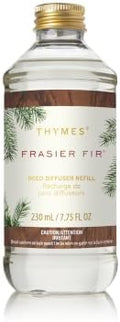 Thymes Reed Diffuser Oil Refill – Fragrance Oil for Diffuser Refill – Flameless Home Fragrance Products – Home Luxury Scents with Notes of Crisp Fir, Cedarwood & Sandalwood (Frasier Fir, 7.75 fl oz)