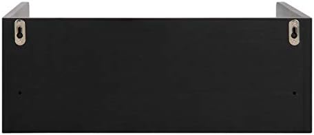 Kate and Laurel Kitt Modern Floating Wall Shelf Side Table with Drawer, 18" x 12" x 6.5", Black