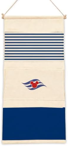 3-Pocket Hanging Wall Organizer, Navy Stripe Design for Boys' Bedroom