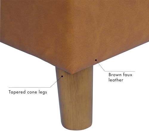 Spatial Order 24" Dinah Collection Storage Ottoman - Carmel Faux Leather