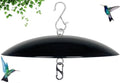 13" Bird Feeder Rain Guard, Hummingbird Feeders Shade Dome Cover, Hanging Baffle for Bird Feeder Pole,Smart Birds Feeder Umbrella (Black), 1 Pack
