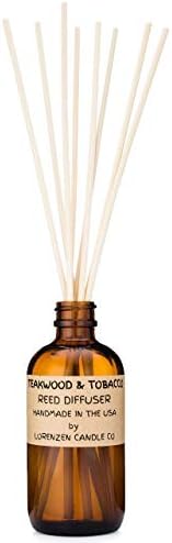 Teakwood & Tobacco Reed Diffuser Set | Handmade in the USA by American Workers | Lasts For 2-3 Months |