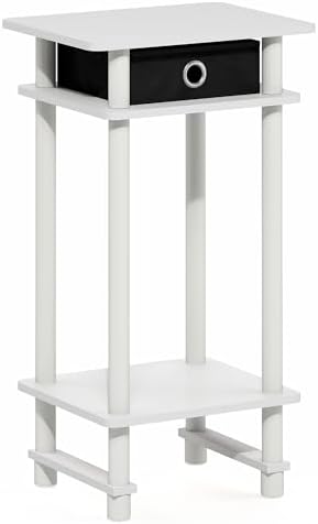 Furinno Turn-N-Tube 3-Tier Toolless Side Table, End Table, White