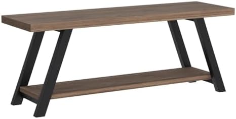 LVB Entryway Bench with Storage, Wood Bench for Entryway, 47 in