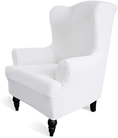 Easy-Going Stretch Wingback Chair Sofa Slipcover Snow White