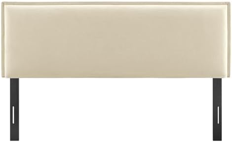 Modway Camille Queen Size Upholstered Linen Blend Headboard with Removable Slipcover – in Linen - Padded Pillow Style Headboard with Adjustable Mounting for Queen Beds