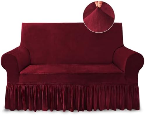 NICEEC Love Seat Couch Covers Loveseat Covers Universal Cover with Skirt