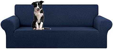 KEKUOU Stretch Oversized Couch Covers for Sofa Slipcover,Navy Blue