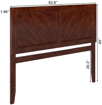 AFI, Canyon Queen Solid Wood Rustic Farmhouse Headboard, Walnut