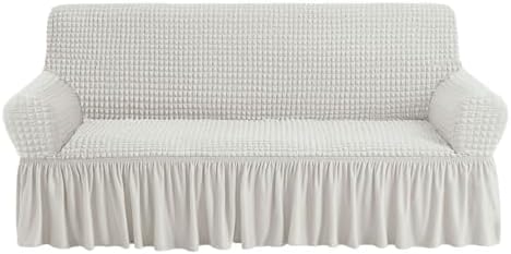 NICEEC Sofa Covers Ivory Couch Cover Stretch Sofa Slipcovers with Skirt