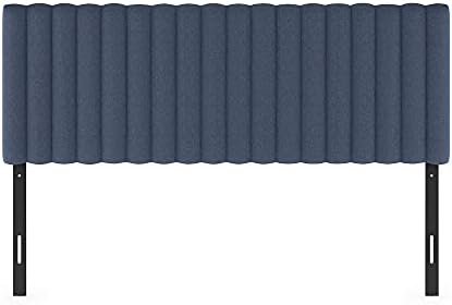 Furinno Roanne Upholstered Tufted Headboard, Denim, Queen