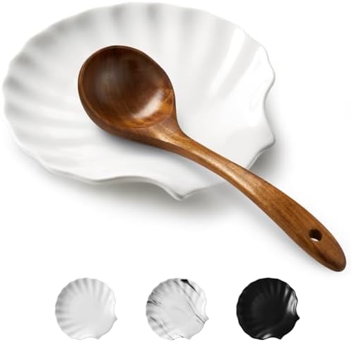 ABRUTY Spoon Rest for Stove Top, Ceramic Spoon Holder for Counter, Modern Farmhouse Decor Accessories for Spatula, Spoons or Tongs