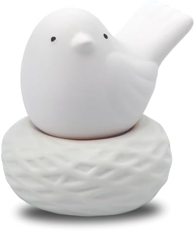 Little Bird Nest, Non-Electric Ceramic Diffusers for Essential Oils and Aromatherapy Fragrance, White Ceramic Diffusers in Car or Bathroom and Desk Office Decor, White Vase